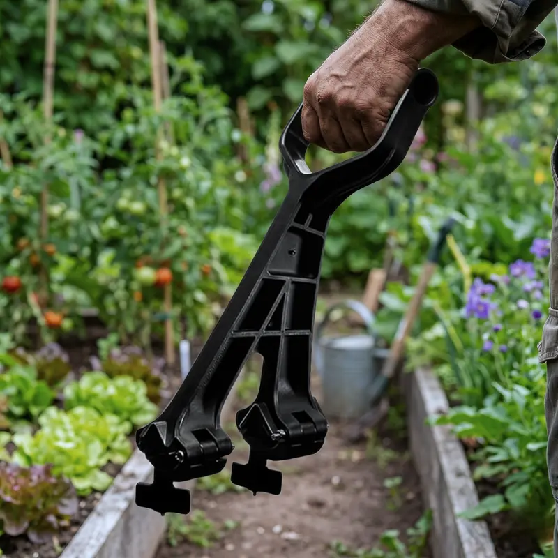 Universelle Gartenwerkzeug-Griffhalterung mit verstellbarem Zusatzgriff