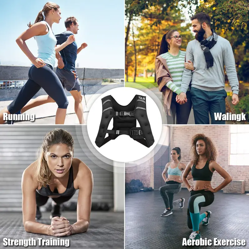 Verstellbare Gewichtsweste, 5,4 kg / 9,1 kg Gewichtsweste für Fitness-Training