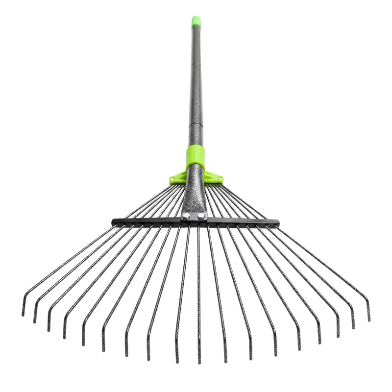Verstellbarer Metall-Blattrechen mit ausfahrbarem Kopf und langem Stiel 2