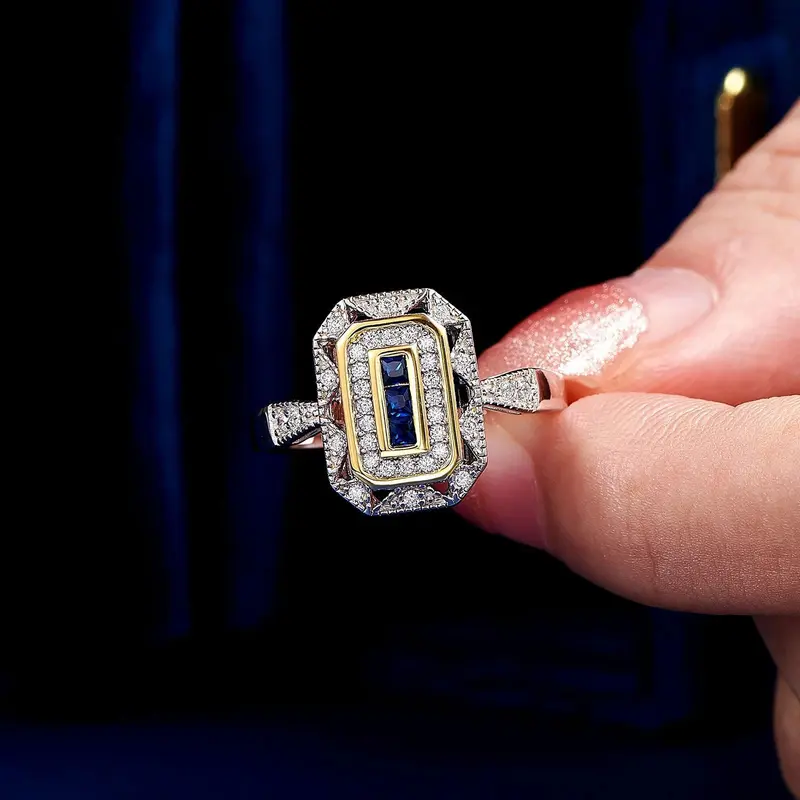 Vintage-Blau-Zirkonia-Ring 2