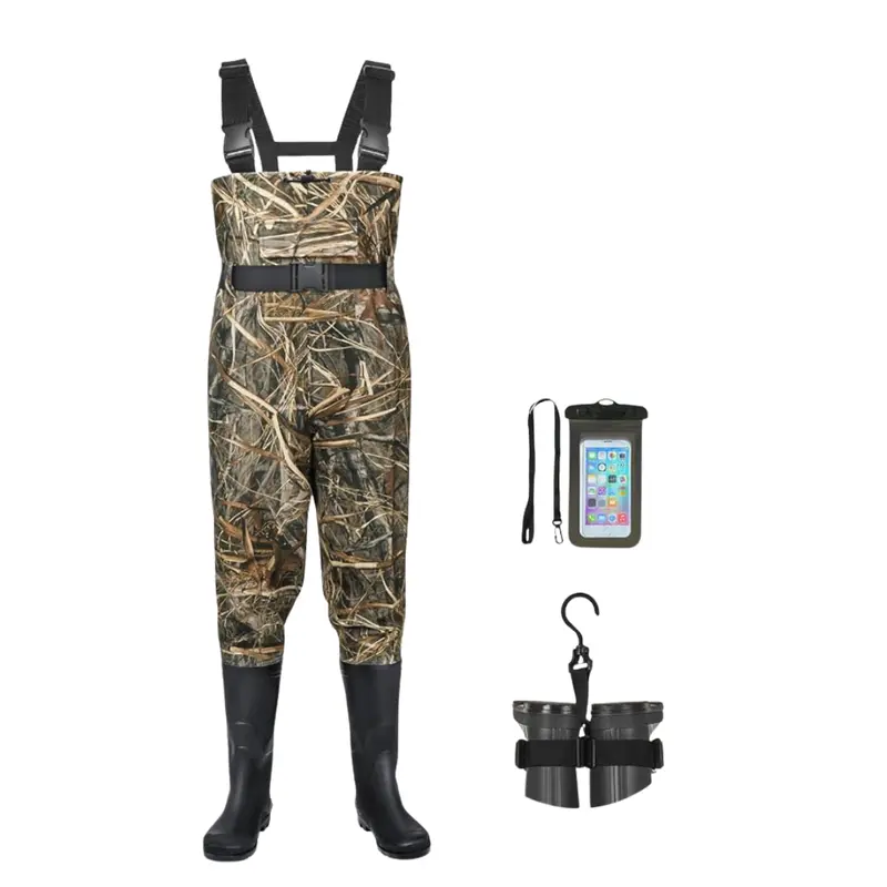 Wasserdichte Bruststiefel aus Nylon und PVC mit integrierten Stiefeln