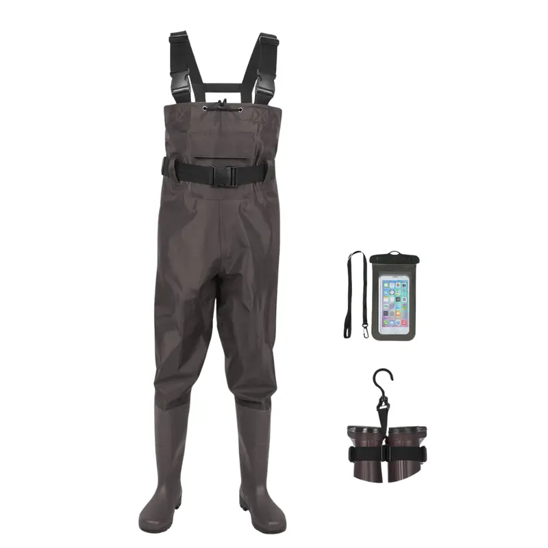 Wasserdichte Bruststiefel aus Nylon und PVC mit integrierten Stiefeln