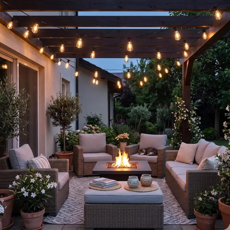 Wassergeschützte, dimmbare LED-Außenlichterkette für Terrasse
