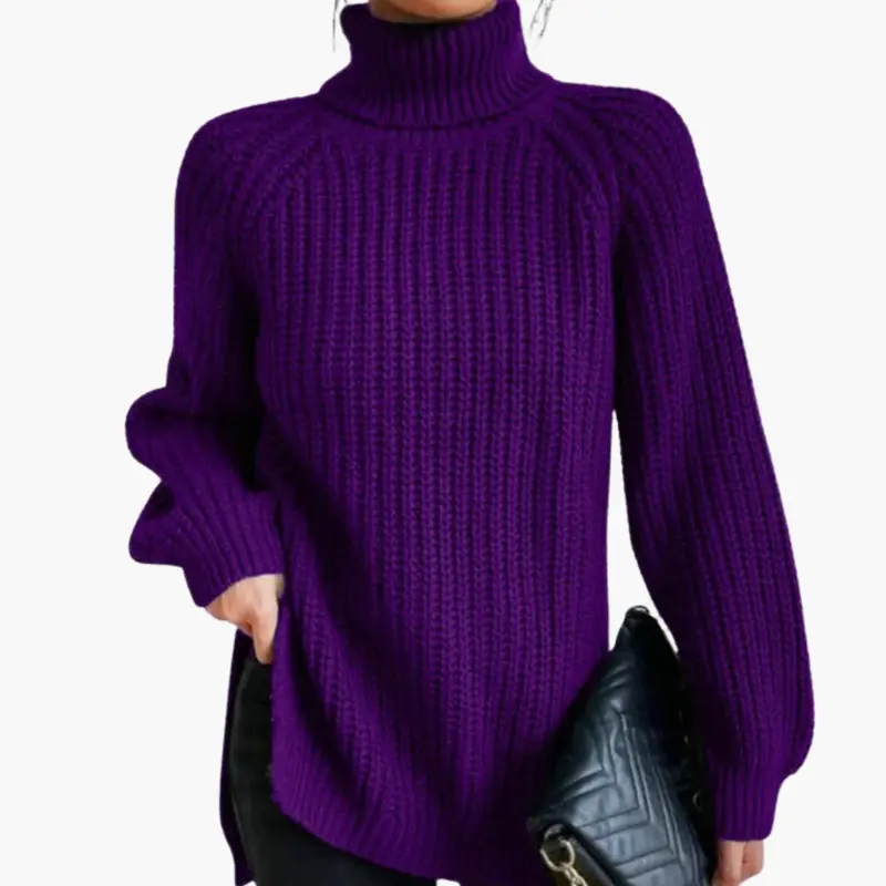 Weit geschnittener Rollkragenpullover für Damen – Oversized