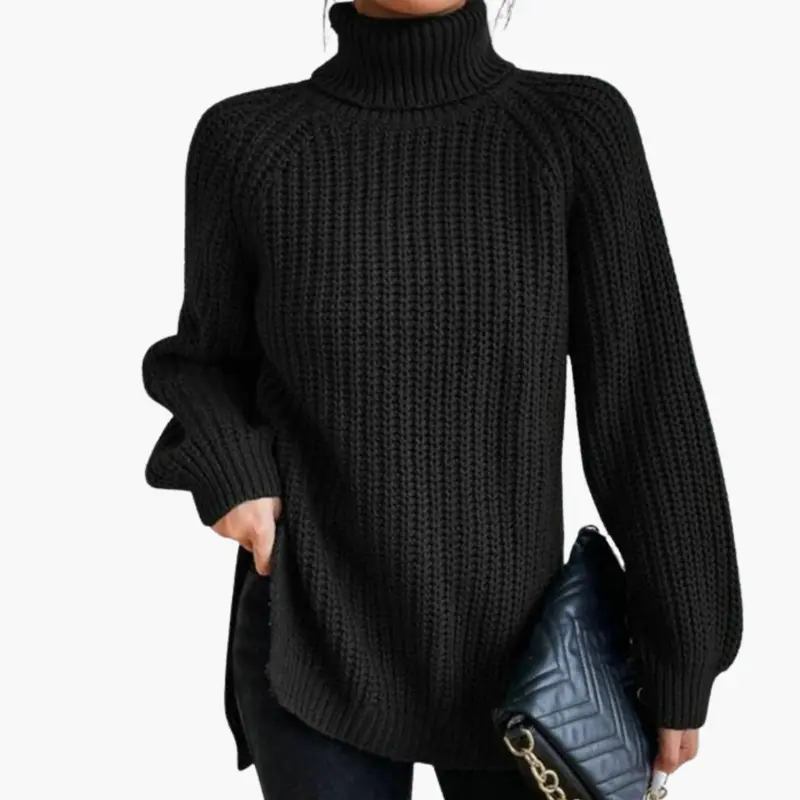 Weit geschnittener Rollkragenpullover für Damen – Oversized