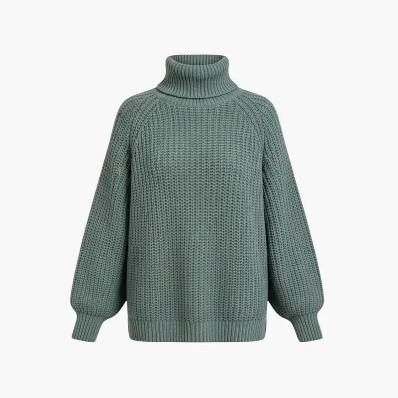 Weit geschnittener Rollkragenpullover für Damen – Oversized