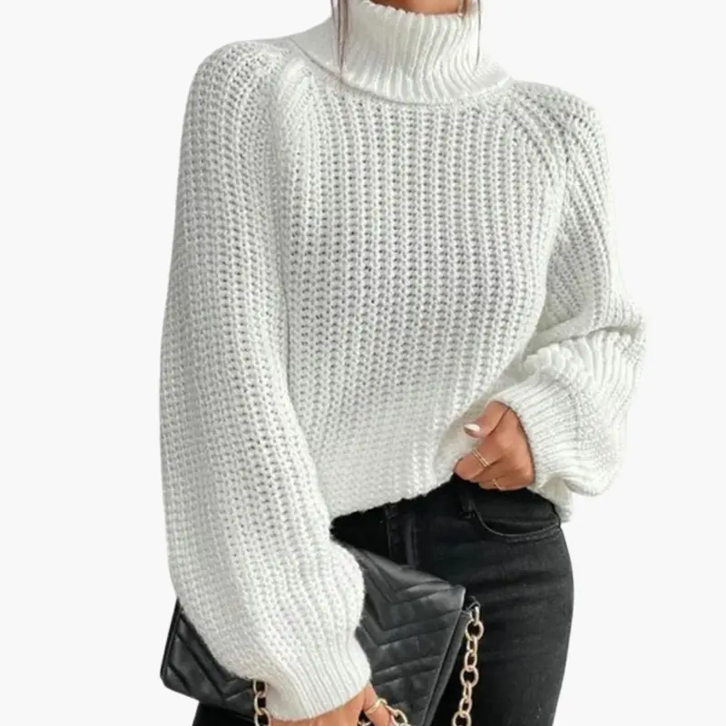 Weit geschnittener Rollkragenpullover für Damen – Oversized