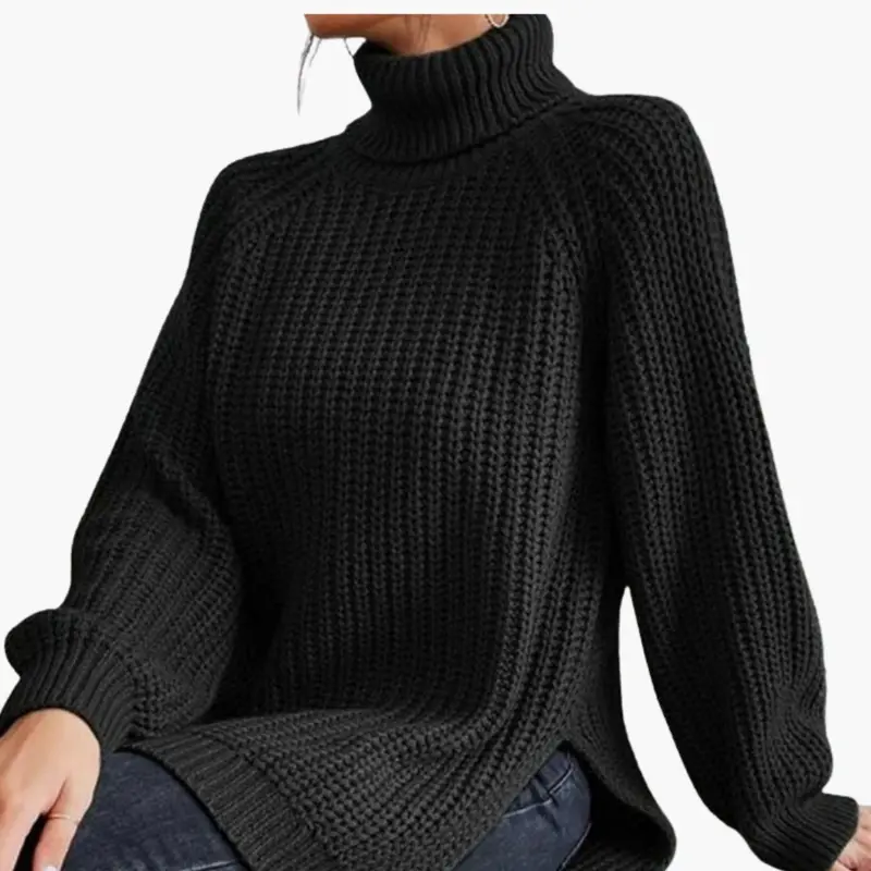 Weit geschnittener Rollkragenpullover für Damen – Oversized
