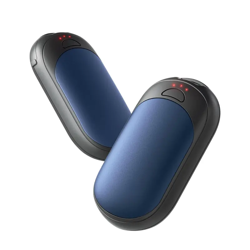 Wiederaufladbarer Aluminium-Handwärmer im 2er-Set, USB-C-Anschluss, 3 Heizstufen