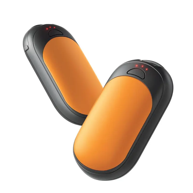 Wiederaufladbarer Aluminium-Handwärmer im 2er-Set, USB-C-Anschluss, 3 Heizstufen