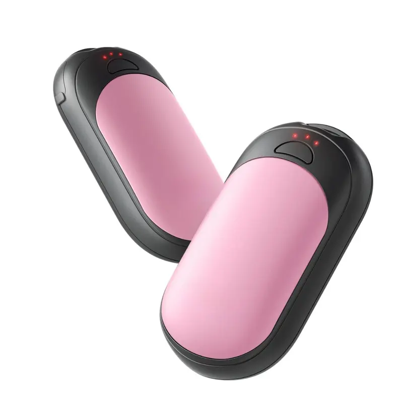 Wiederaufladbarer Aluminium-Handwärmer im 2er-Set, USB-C-Anschluss, 3 Heizstufen
