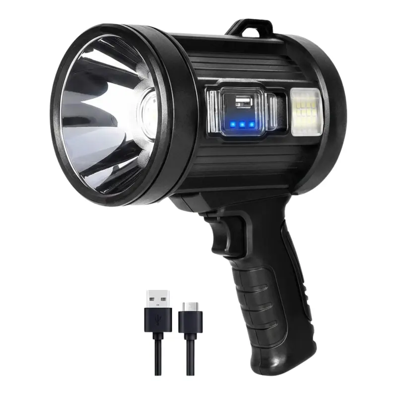 Wiederaufladbarer LED-Scheinwerfer mit 90.000 Lumen, Solarstrom und Flutlicht