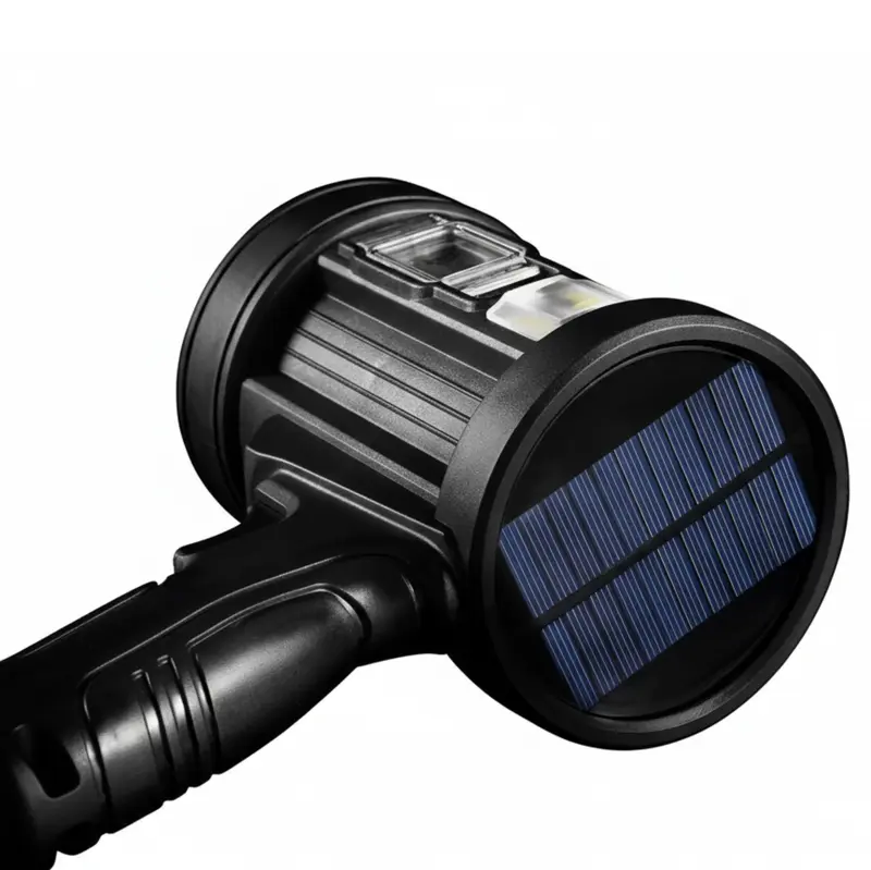 Wiederaufladbarer LED-Scheinwerfer mit 90.000 Lumen, Solarstrom und Flutlicht 2