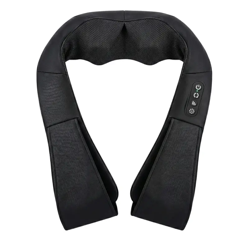 Wiederaufladbarer Nacken- und Schultermassager mit Wärmefunktion und 8 rotierenden Knoten