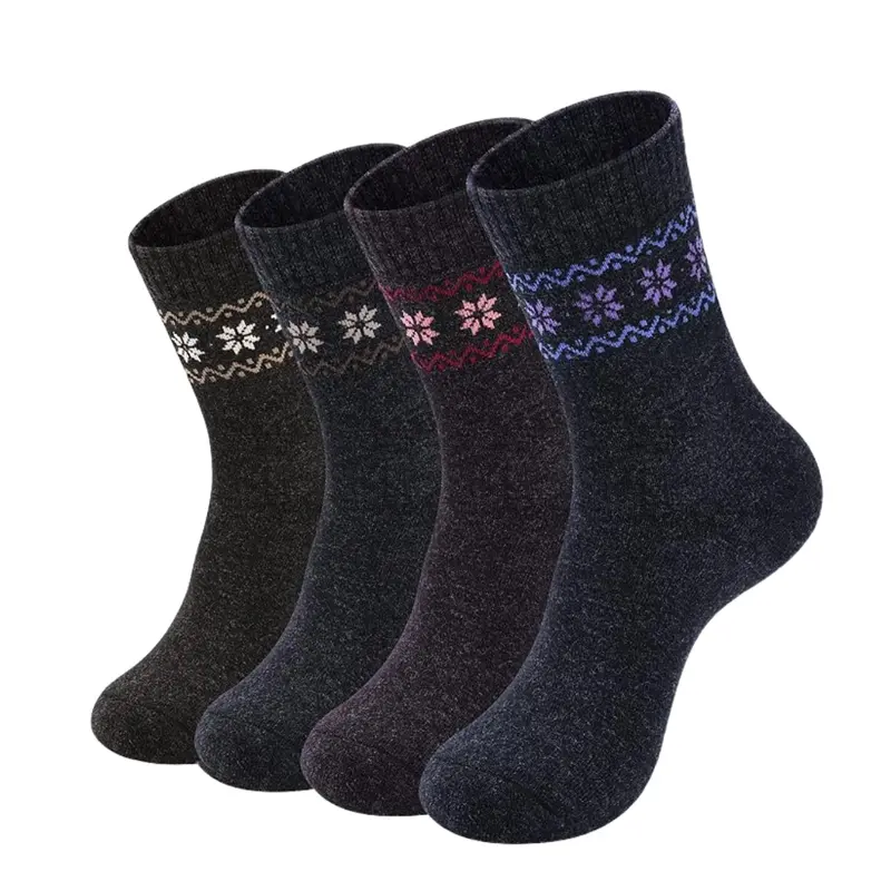 Woll-Thermo-Strümpfe für Damen im 4er-Pack – Gestrickt und atmungsaktiv