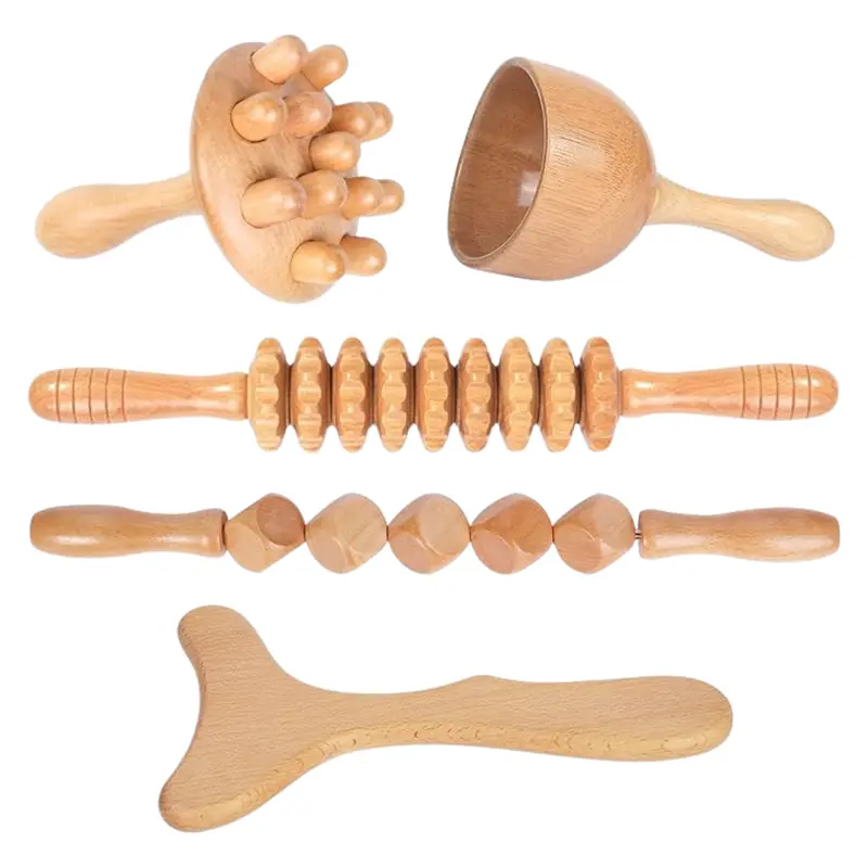 Wood Therapy 5-in-1 Holz-Massage-Set für Ganzkörperanwendung