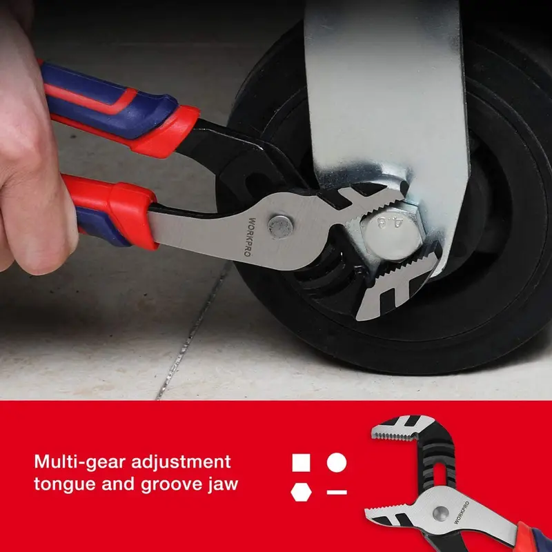 WORKPRO 10-Zoll-Rillenzangen, verstellbare Wasserpumpenzangen