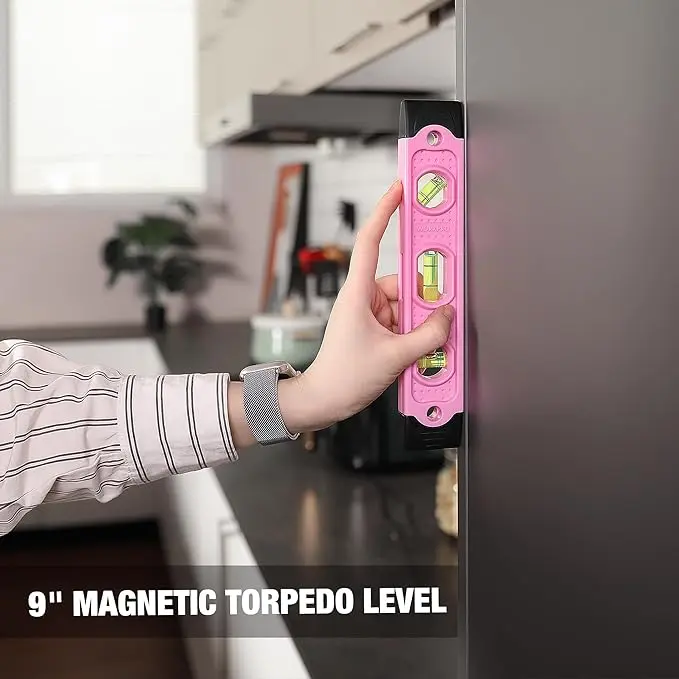 WORKPRO 100-teiliges / 236-teiliges rosa Werkzeugset mit praktischem, runden Tragetasche – ideal für Heim-Do-it-yourself-Arbeiten – mit rosa Band