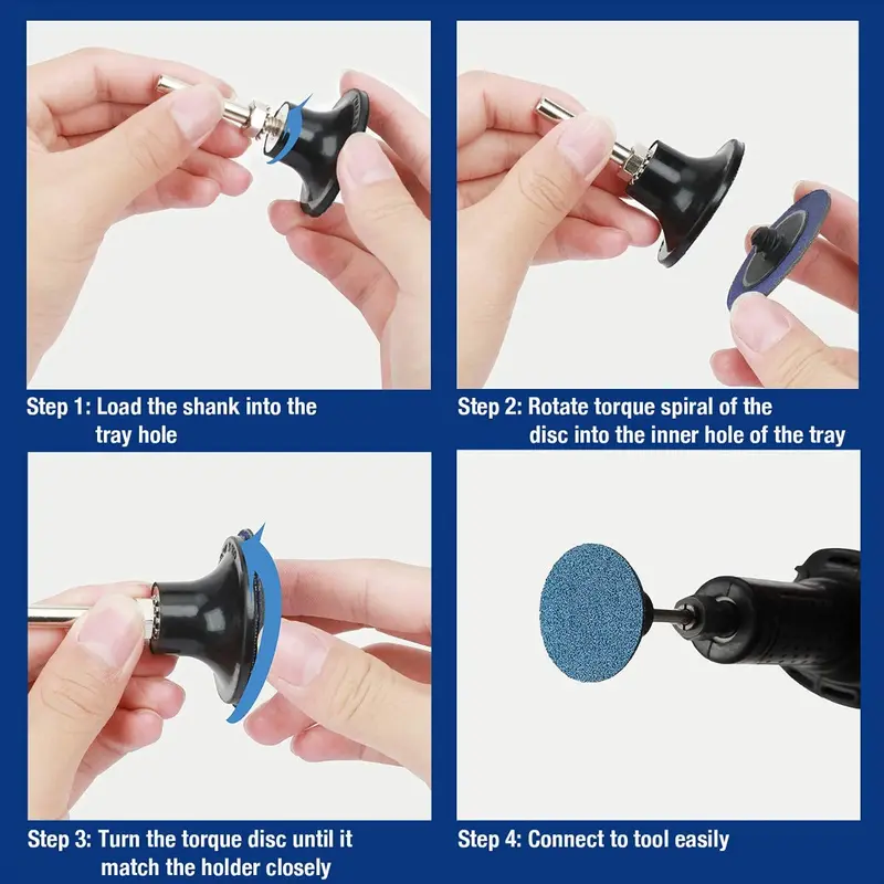 WORKPRO 101-teiliges Schleifscheiben-Set, 5 cm (2 Zoll), mit 6,35 mm (1/4 Zoll) Halter