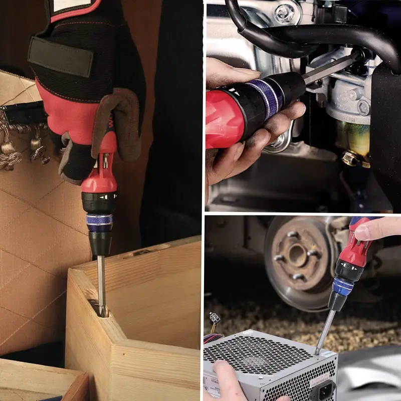 WORKPRO 12-in-1 Ratschen-Multibit-Schraubendreher mit Schnellwechselmechanismus