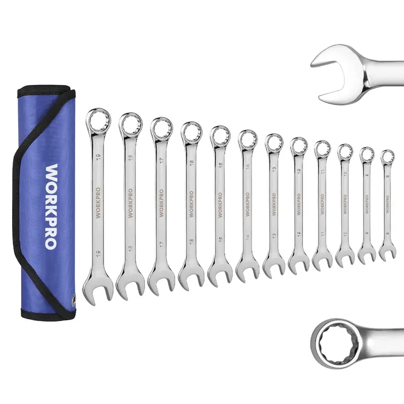 WORKPRO 12-teiliges Premium-Cr-V-Kombi-Schlüssel-Set