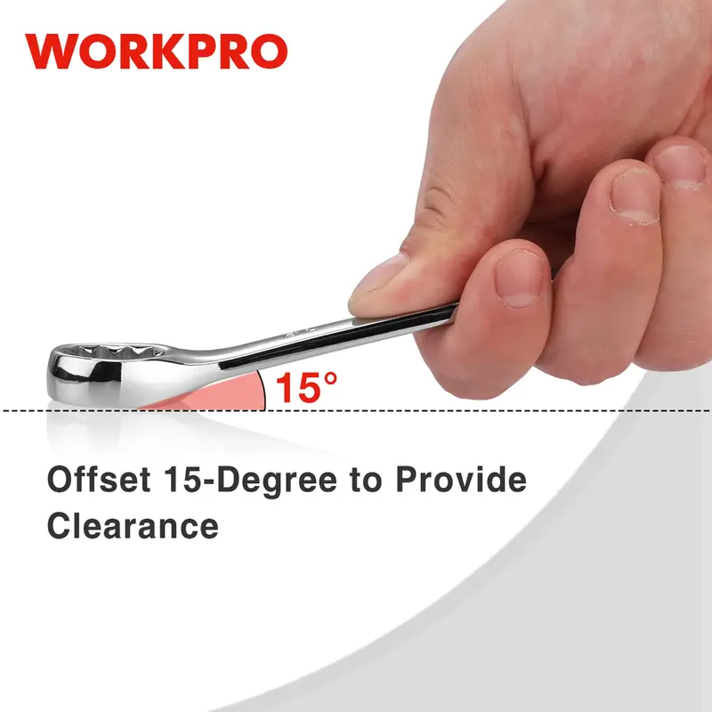 WORKPRO 12-teiliges Premium-Cr-V-Kombi-Schlüssel-Set