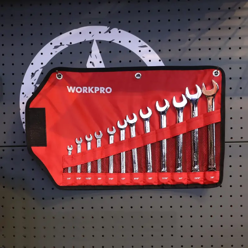 WORKPRO 12-teiliges Premium-Cr-V-Kombi-Schlüssel-Set
