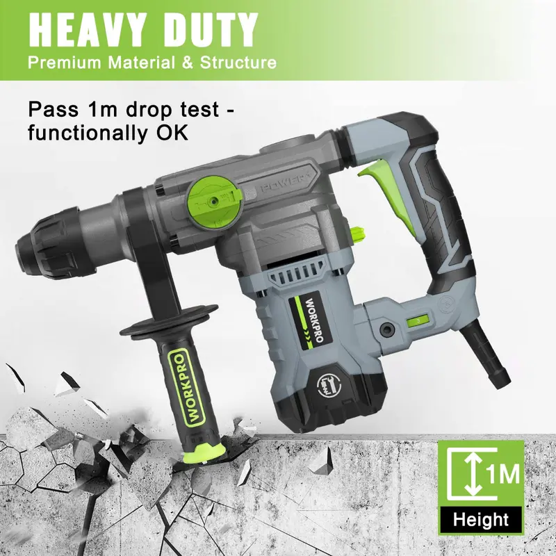 WORKPRO 12,5-A-Bohrhammer mit SDS-Plus-Aufnahme, 32 mm (1¼ Zoll), Premiummodell, kraftvoll und für den professionellen Einsatz geeignet 2