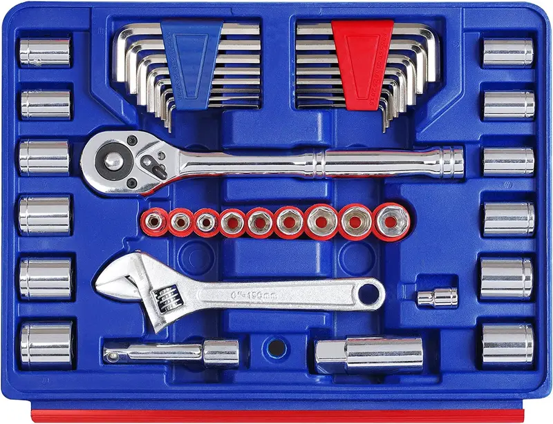 WORKPRO 125-teiliges Heimreparatur-Werkzeugset mit 3-Schubladen-Aufbewahrungsbox