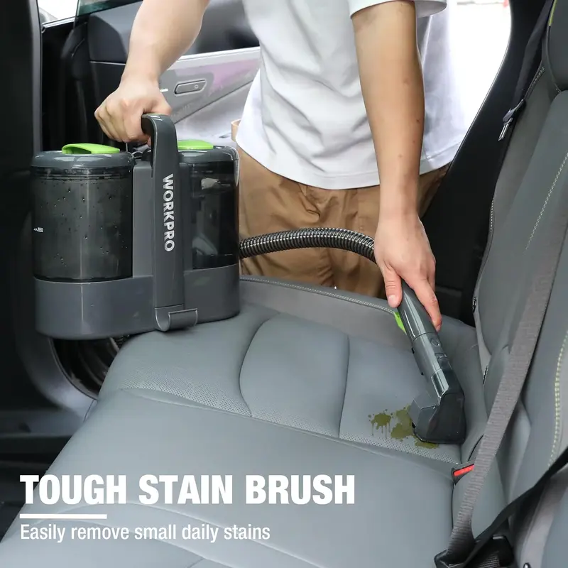 WORKPRO 13 kPa tragbarer Fleckenreiniger für Teppiche und Polstermöbel mit 1,6-Liter-Wassertank und vielseitigem Zubehör