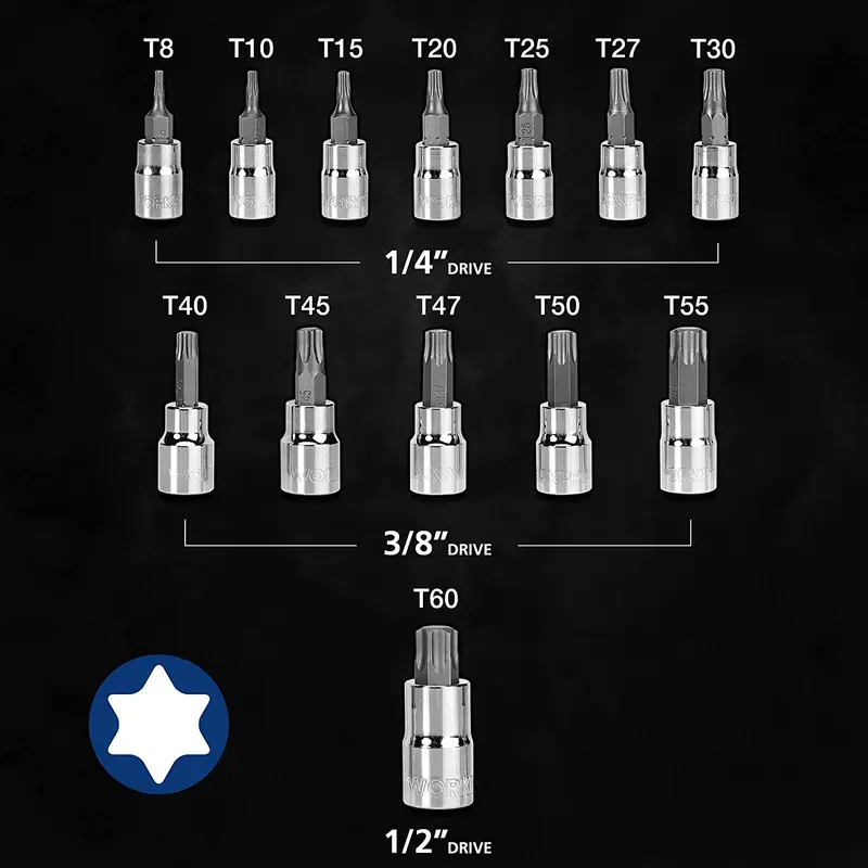 WORKPRO 13-teiliges Torx-Bit-Socket-Set (nur für Handgebrauch) 2