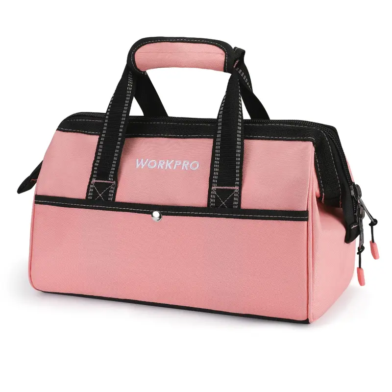 WORKPRO 13-Zoll-Werkzeugtasche, rosa weiche Stoff-Werkzeugaufbewahrungstasche – Rosa Band