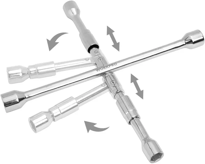 WORKPRO 14-Zoll-universeller Klapp-Lockring-Schraubenschlüssel mit 4-fach-Kreuzprofil
