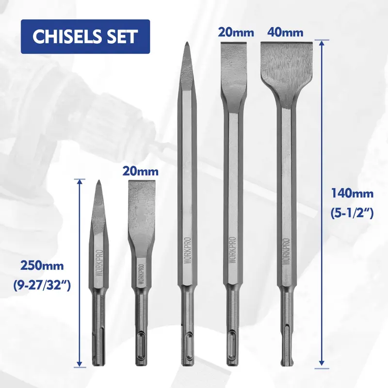 WORKPRO 17-teiliges SDS-Plus-Bohrer- und Meißelset für Bohrhammer 2