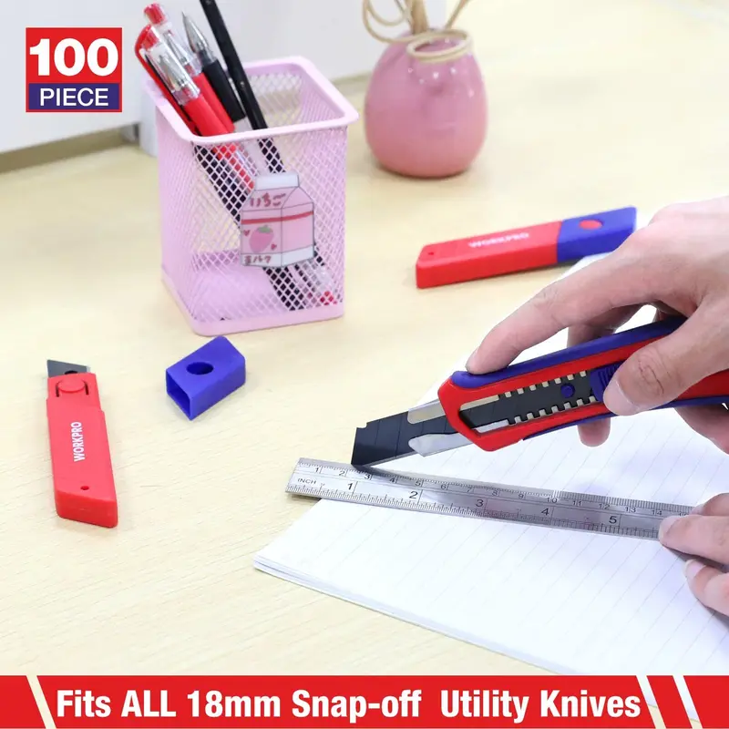 WORKPRO 18-mm-Klappklinge aus SK5-Stahl, Ersatzklinge, Packung mit 100 Stück