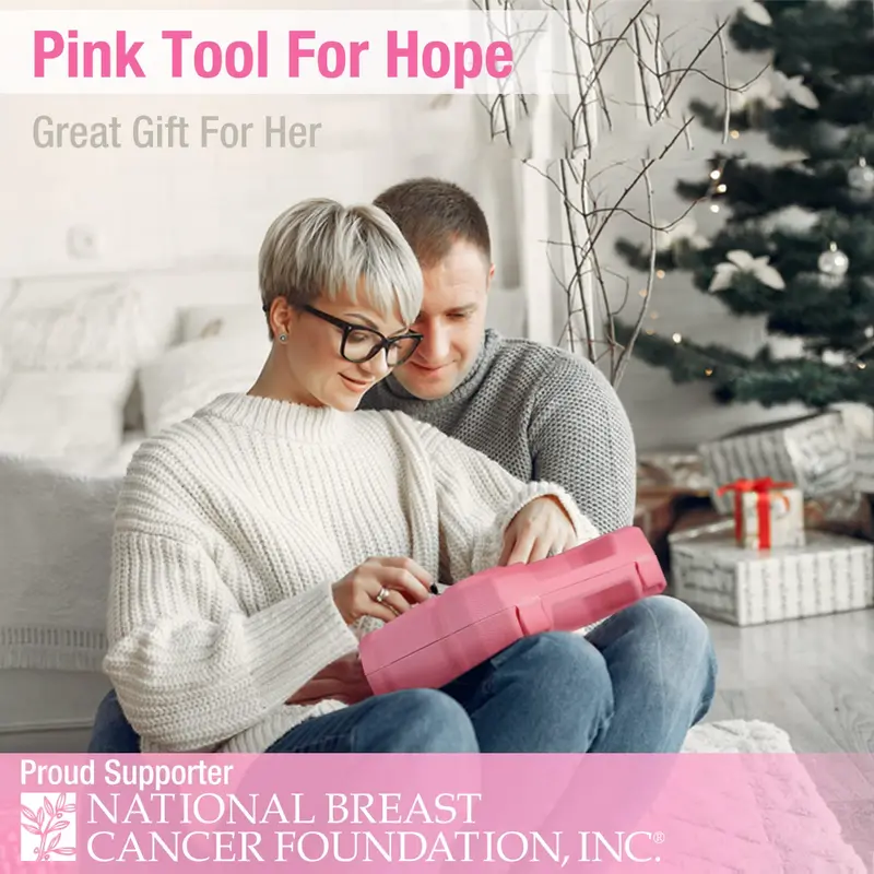 WORKPRO 18-teiliges Allzweck-Heimwerkzeugset – Pink Ribbon
