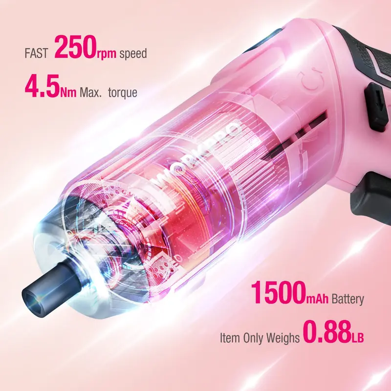 WORKPRO 18-teiliges Allzweck-Heimwerkzeugset – Pink Ribbon