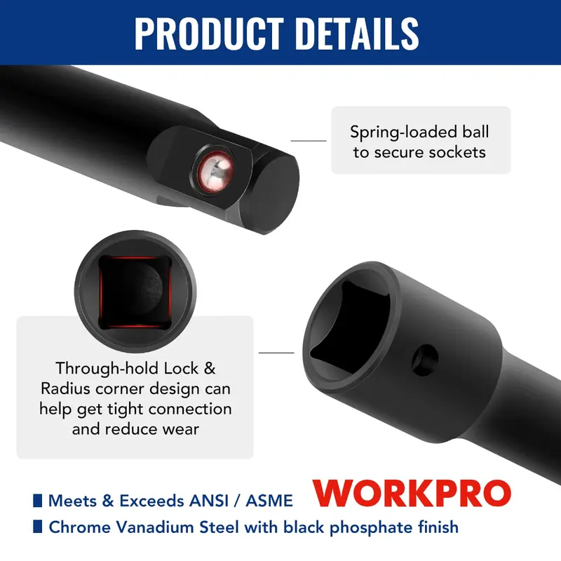 WORKPRO 18-teiliges Antriebswerkzeug-Zubehörset