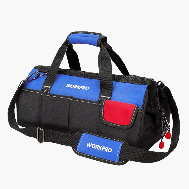 WORKPRO 18-Zoll-Toolbag mit geschlossenem Oberteil und breitem Eingang sowie verstellbarem Schultergurt