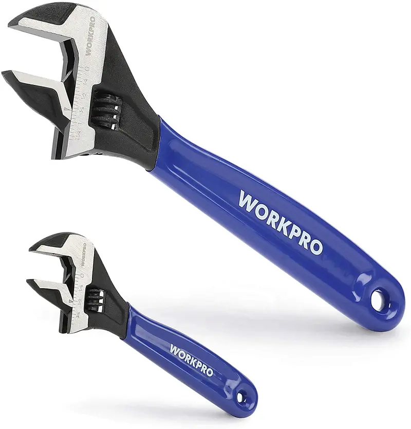 WORKPRO 2-teiliges verstellbares Schraubenschlüssel-Set für Heimwerkstatt, Garage und Heimwerkerprojekte