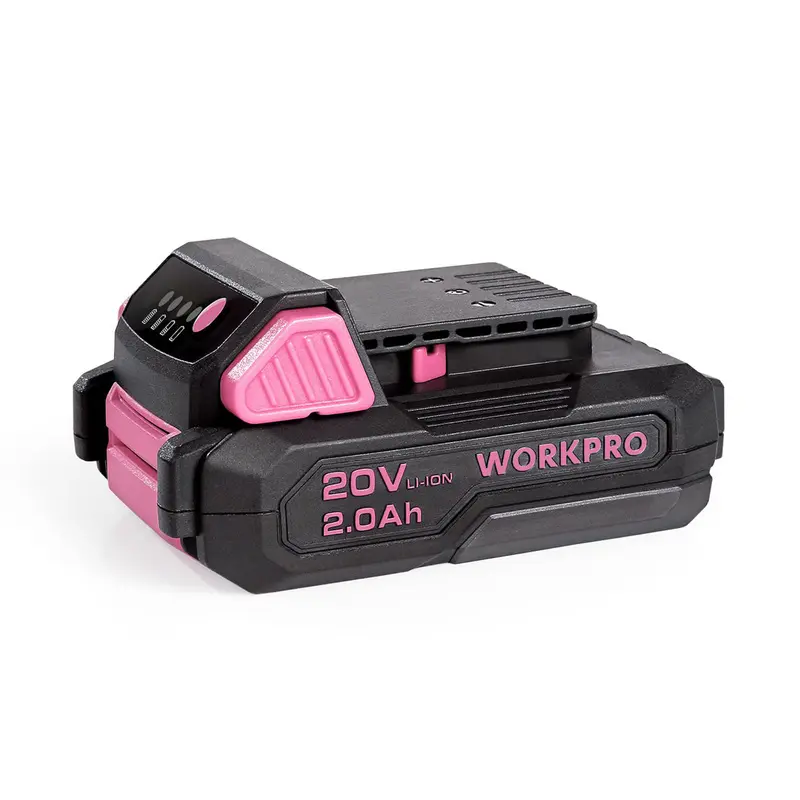 WORKPRO 20 V, 2,0 Ah Ersatz-Li-Ionen-Akku für kabellose rosafarbene Bohrschrauber mit 20 V