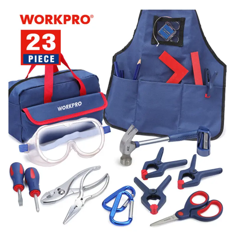WORKPRO 23-teiliges Werkzeugset mit Aufbewahrungstasche – Handwerkzeuge für Heim-Do-it-yourself & Holzarbeiten