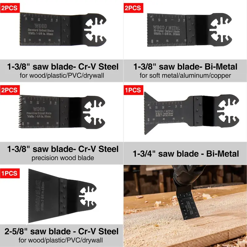WORKPRO 25 Pcs Oscillating Saw Blades, Cutting Blade, Universal Multitool Accessory for Sanding, Grinding, and Cutting 2