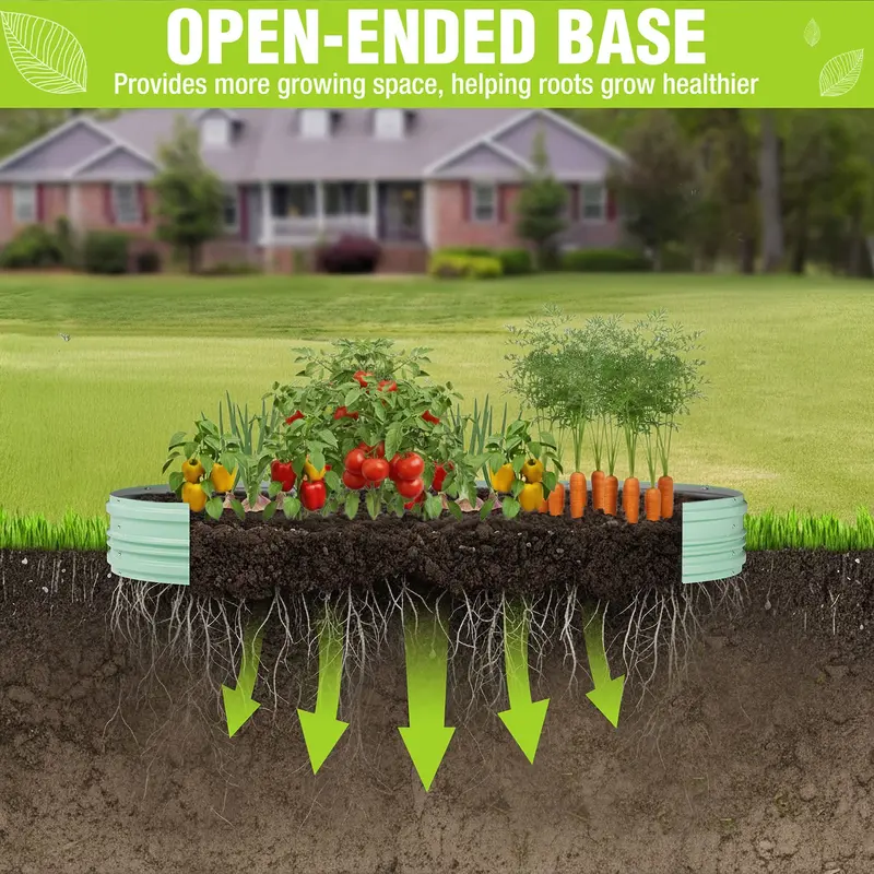 WORKPRO 2er-Set erhöhte Gartenbeete für den Außenbereich, 8 x 4 x 1 ft, verzinkt – einfach zusammenzubauende Pflanzkästen für Gemüse, Blumen und Kräuter
