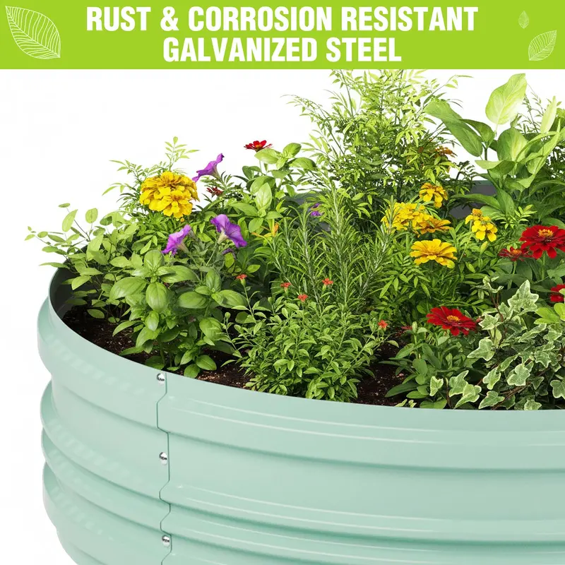 WORKPRO 2er-Set erhöhte Gartenbeete für den Außenbereich, 8 x 4 x 1 ft, verzinkt – einfach zusammenzubauende Pflanzkästen für Gemüse, Blumen und Kräuter