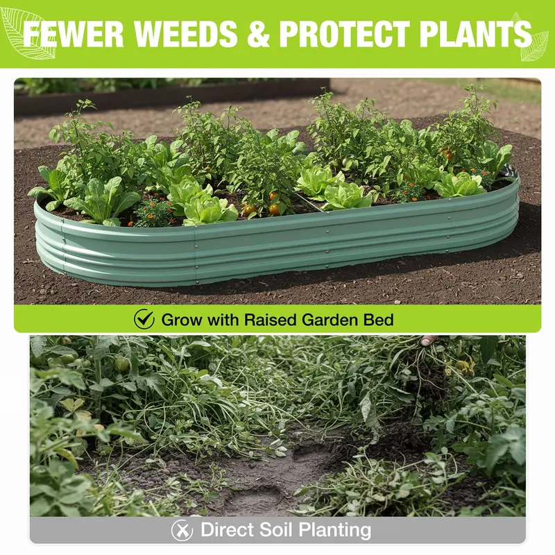 WORKPRO 2er-Set erhöhte Gartenbeete für den Außenbereich, 8 x 4 x 1 ft, verzinkt – einfach zusammenzubauende Pflanzkästen für Gemüse, Blumen und Kräuter