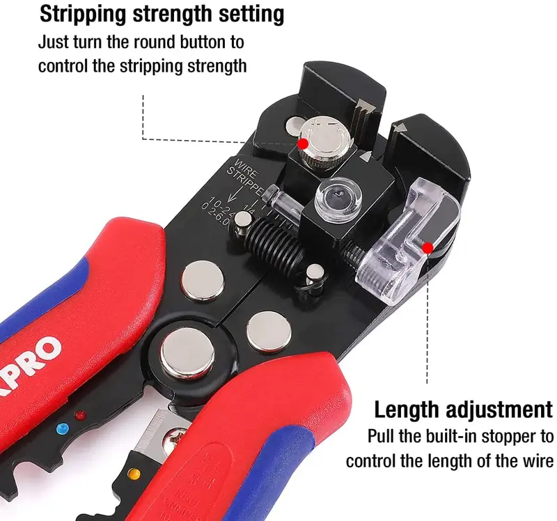 WORKPRO 3-in-1-Abisolierzange/Schneidzange/Crimpzange, 20 cm Multizange