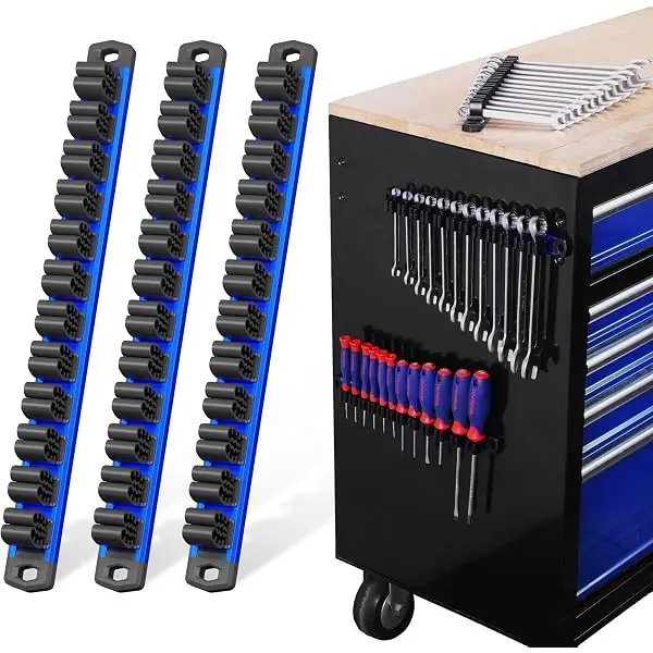 WORKPRO 3-teiliges magnetisches Schraubendreher- und Schraubenschlüssel-Organisationssystem, magnetische Werkzeugorganizer mit Aluminium-Schiene, Werkzeughalter, Werkzeugkasten-Organizer, 36-Fach-Halter für Schraubendreher und Schraubenschlüssel (Werkzeuge nicht im Lieferumfang enthalten)