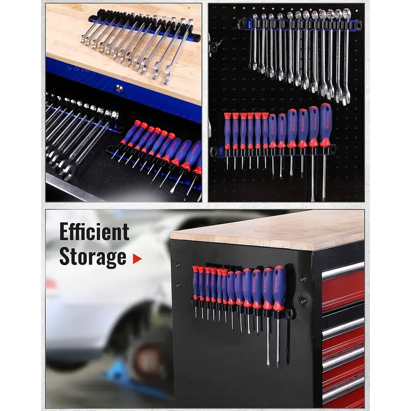 WORKPRO 3-teiliges magnetisches Schraubendreher- und Schraubenschlüssel-Organisationssystem, magnetische Werkzeugorganizer mit Aluminium-Schiene, Werkzeughalter, Werkzeugkasten-Organizer, 36-Fach-Halter für Schraubendreher und Schraubenschlüssel (Werkzeuge nicht im Lieferumfang enthalten)