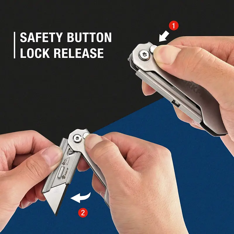 WORKPRO 3-teiliges Set aus Klapp-Cuttermessern mit schnellem Klingentausch und Kartonmesser